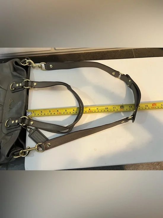 Coach Ashley Leather Satchel, Metallic Bronze. (Taupe) EUC - Picture 10 of 16